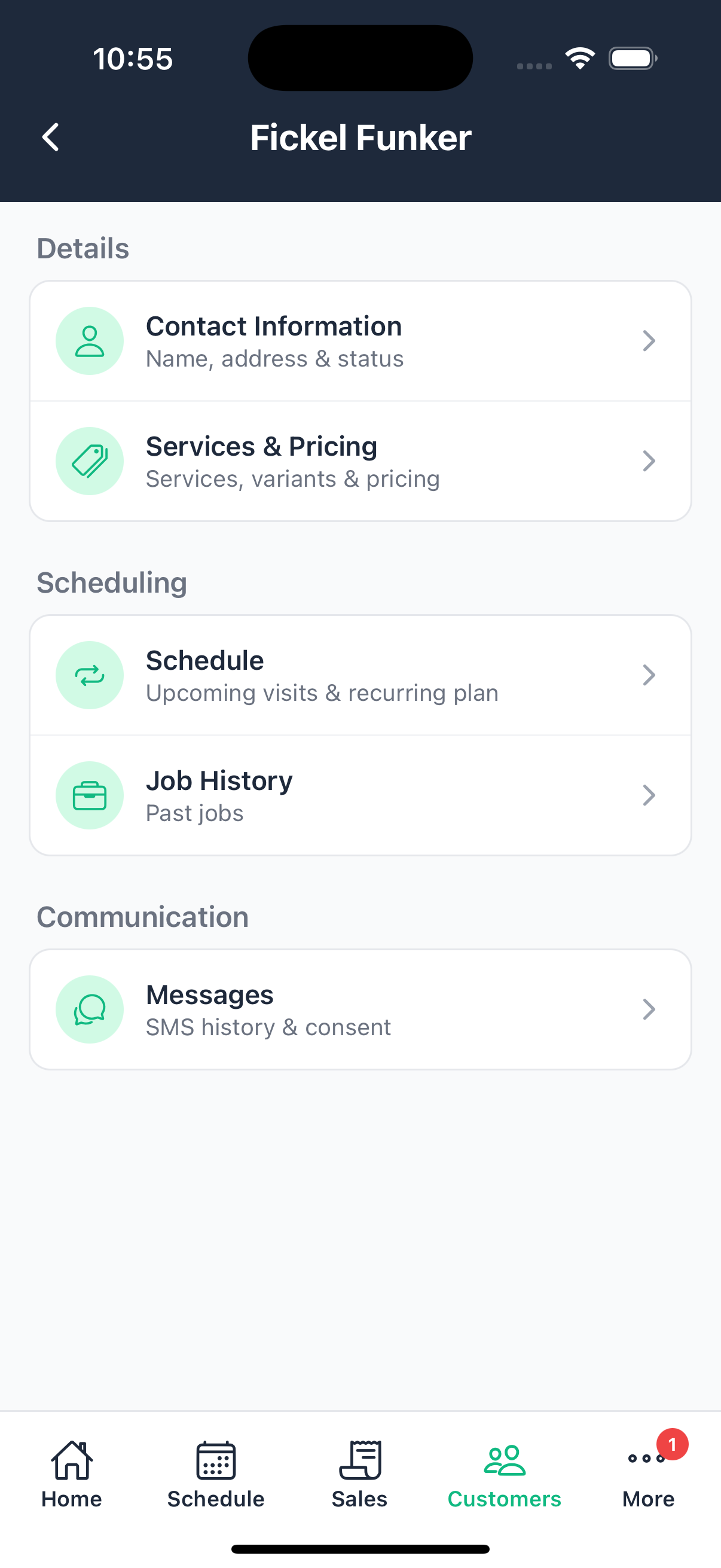 TradeCaddy Customer record